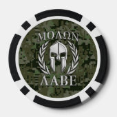 Molon Labe Warrior Mask Laurels in Chrome Poker Chips (Achterkant)