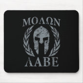 Molon Labe Warrior Mask Laurels on Black Muismat (Voorkant)