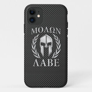Molon Labour Chrome Style Spartan Armor Carbon Fib iPhone 11 Hoesje