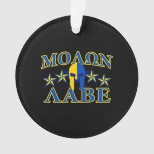 Molon Labs Spartan Warrior 5 sterren Geel Blauw Ornament