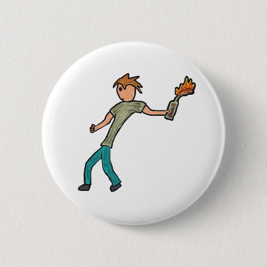 Molotov Cocktail Ronde Button 5,7 Cm (Voorkant)