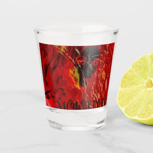 MOLOTOV COCKTAIL! SHOT GLAS (Voorkant)