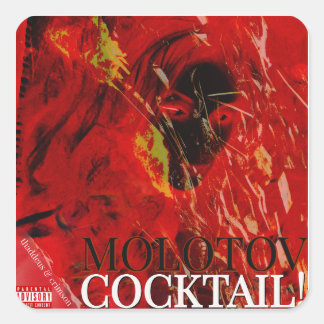 MOLOTOV COCKTAIL! VIERKANTE STICKER