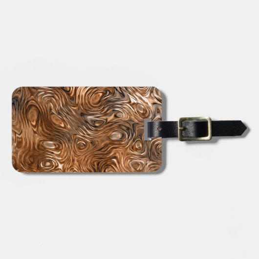 Molten "Copper" print Tekst bagagelabel crème teru (Voorkant horizontaal)