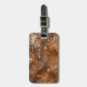 Molten "Copper" print Tekst bagagelabel crème teru (Voorkant verticaal)