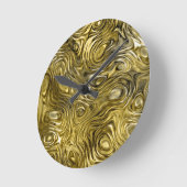 Molten "Gold" printmuur Ronde Klok (Hoek)