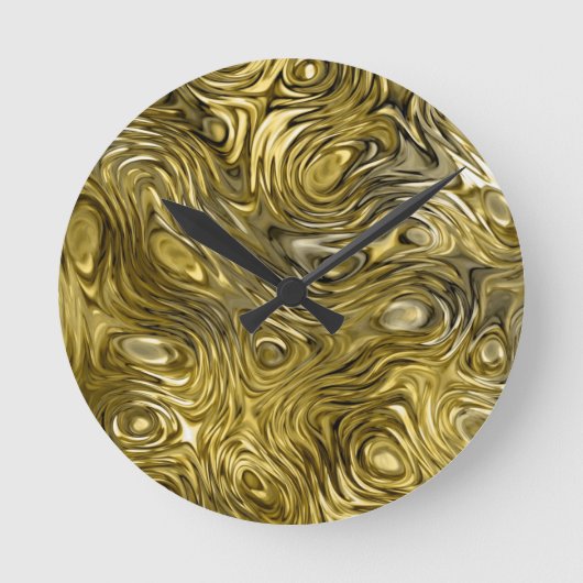 Molten "Gold" printmuur Ronde Klok (Voorkant)