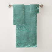 Molten Jade | Emerald Green Luxury Marble Bad Handdoek (Insitu)