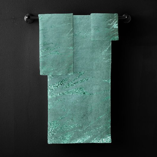 Molten Jade | Emerald Green Luxury Marble Bad Handdoek