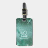 Molten Jade | Emerald Green Luxury Marble Bagagelabel (Voorkant verticaal)
