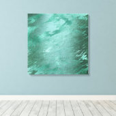 Molten Jade | Emerald Green Luxury Marble Canvas Afdruk (Insitu (Houten vloer))