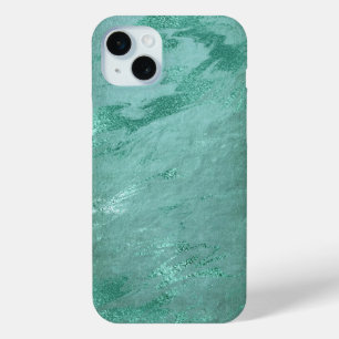 Molten Jade   Emerald Green Luxury Marble iPhone 15 Mini Hoesje