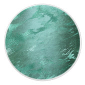 Molten Jade | Emerald Green Luxury Marble Keramische Knop (Voorkant)