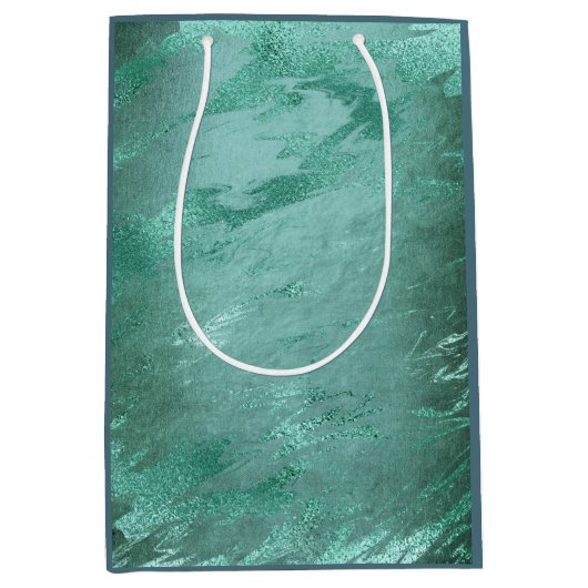 Molten Jade | Emerald Green Luxury Marble Medium Cadeauzakje (Voorkant)