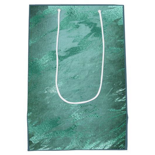 Molten Jade | Emerald Green Luxury Marble Medium Cadeauzakje (Achterkant)