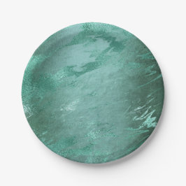 Molten Jade | Emerald Green Luxury Marble Papieren Bordje