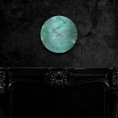 Molten Jade | Emerald Green Luxury Marble Ronde Klok