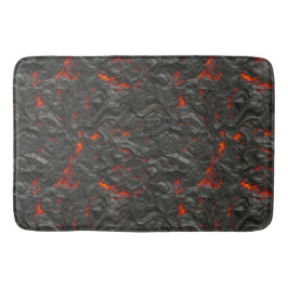 Molten lava vulcano zwart en rood badmat