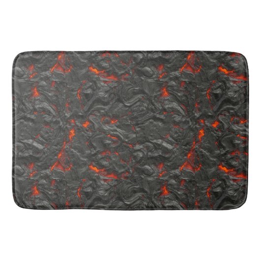 Molten lava vulcano zwart en rood badmat (Voorkant)