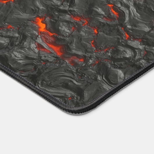 Molten lava vulcano zwart en rood bureaumat (Hoek)