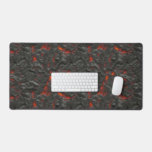 Molten lava vulcano zwart en rood bureaumat (Keyboard & Muis)