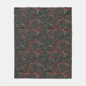 Molten lava vulcano zwart en rood fleece deken (Voorkant)