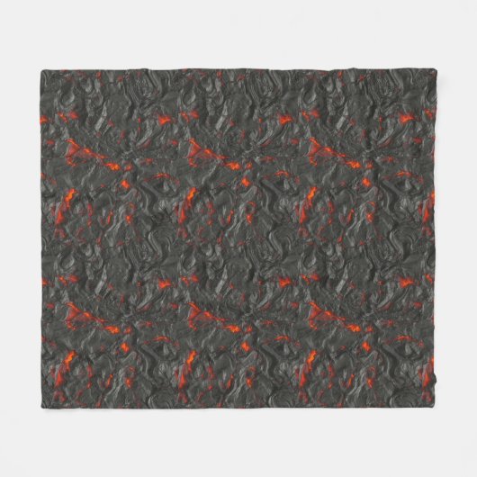 Molten lava vulcano zwart en rood fleece deken (Voorkant (Horizontaal))