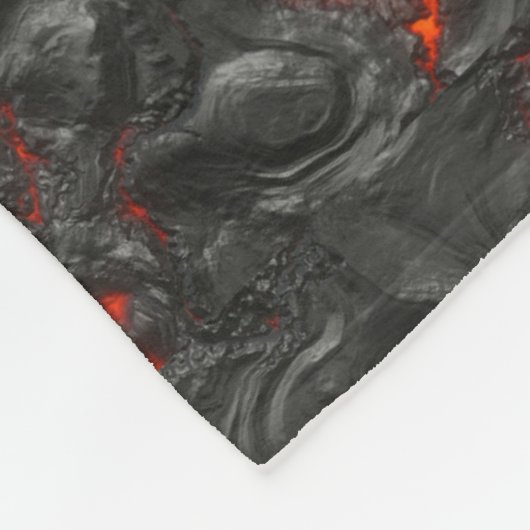 Molten lava vulcano zwart en rood fleece deken (Hoek)