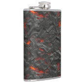 Molten lava vulcano zwart en rood heupfles (Rechts)