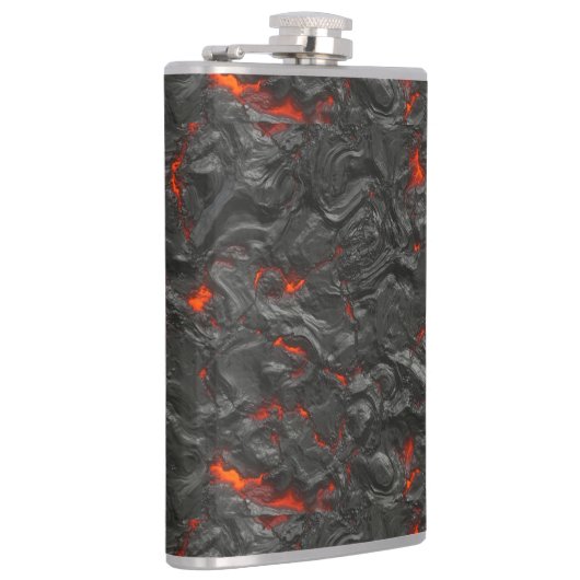 Molten lava vulcano zwart en rood heupfles (Rechts)