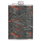 Molten lava vulcano zwart en rood heupfles (Voorkant)