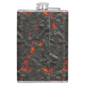 Molten lava vulcano zwart en rood heupfles (Achterkant)