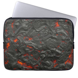 Molten lava vulcano zwart en rood laptop sleeve