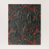 Molten lava vulcano zwart en rood legpuzzel (Verticaal)