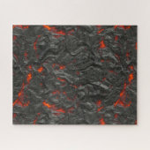 Molten lava vulcano zwart en rood legpuzzel (Horizontaal)