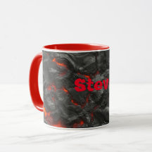 Molten lava vulcano zwart en rood