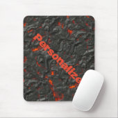 Molten lava vulcano zwart en rood muismat (Met muis)