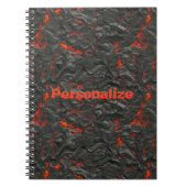 Molten lava vulcano zwart en rood notitieboek (Voorkant)