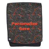 Molten lava vulcano zwart en rood rugtassen (Voorkant)