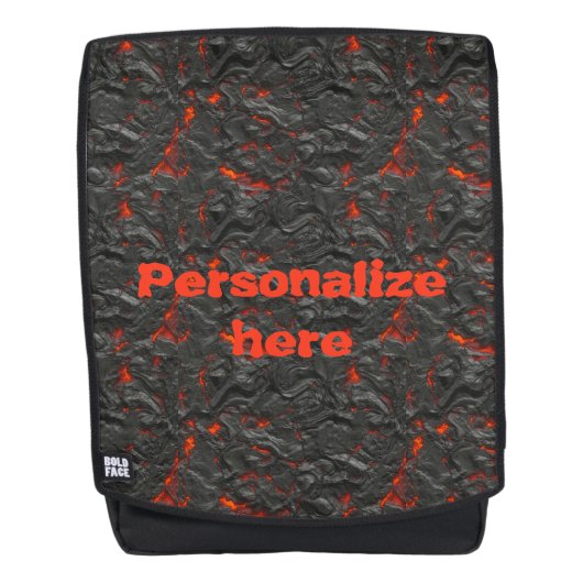 Molten lava vulcano zwart en rood rugtassen (Voorkant)