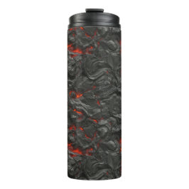 Molten lava vulcano zwart en rood thermosbeker