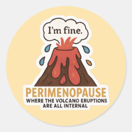 Molten Mood Swing Sticker – Perimenopauze Vulkaan