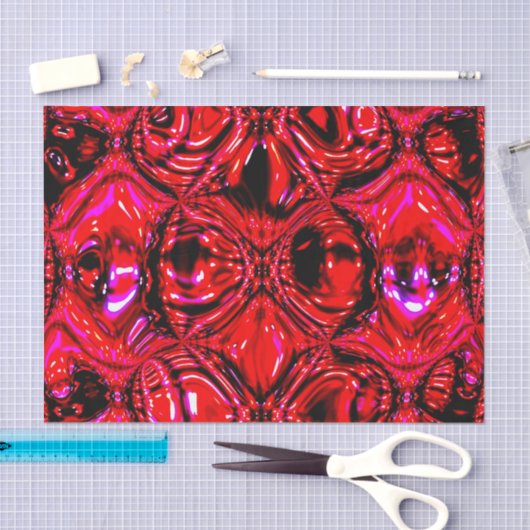 'Molten Red' Abstract Tissue Paper Tissuepapier (Craft)