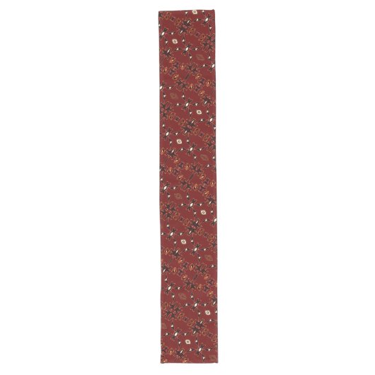 Molten Red Native Line Art Table Runner Lange Tafelloper (Voorkant)