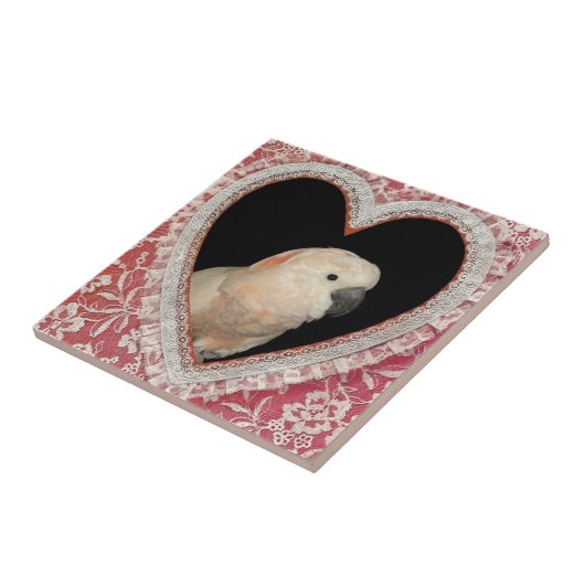 Moluccan Cockatau Love Valentijn Design Tegeltje (Zijkant)