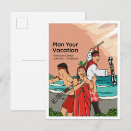 Molukse Dans Cakalele Indonesië Reizen Briefkaart