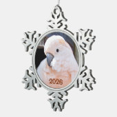 Molukse Kaketoe Tin Sneeuwvlok Ornament (Rechts)