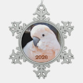 Molukse Kaketoe Tin Sneeuwvlok Ornament (Voorkant)