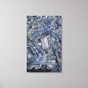 Molybdeenkristallen met kwarts canvas afdruk