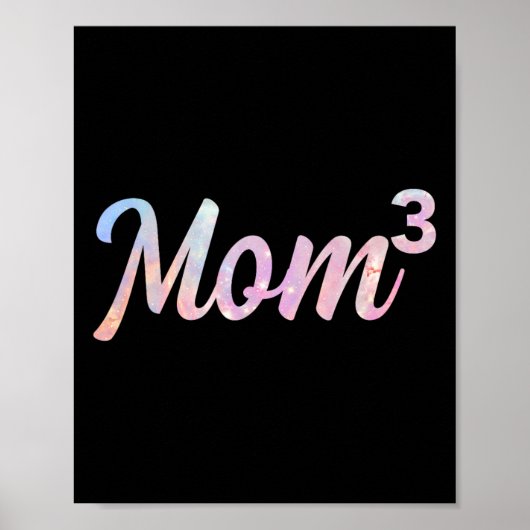 Mom3 moeder van 3 moeder van drie Kinder mama moed Poster (Voorkant)